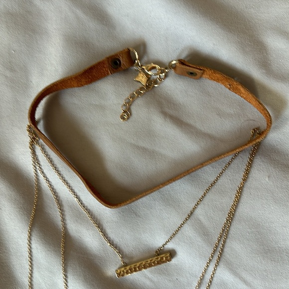 Panacea Leather Choker Layered Necklace - Picture 5 of 5